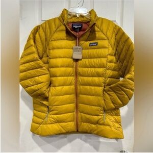 Patagonia Women’s XXL Down Sweater Puffer Jacket Yellow Cosmic Gold NWT 1